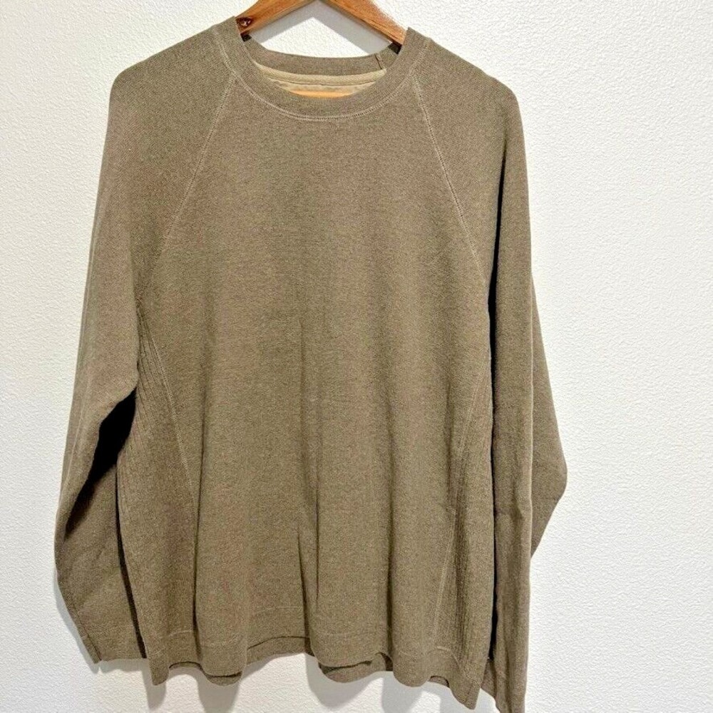 Eddie Bauer Men's Size XXL 100% Cotton Long Sleeves Pullover Sweater Brown